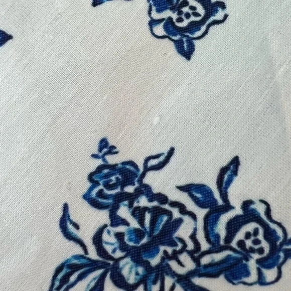 NWT caroline constas lydia off the shoulder top in blue toile spot